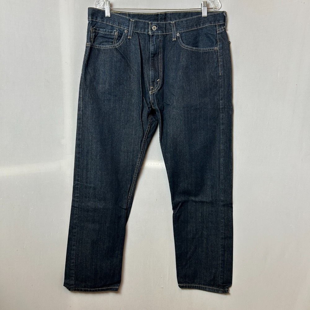 Levis 505 Jeans Mens W36 L29 Blue Denim Dark Wash Straight Leg